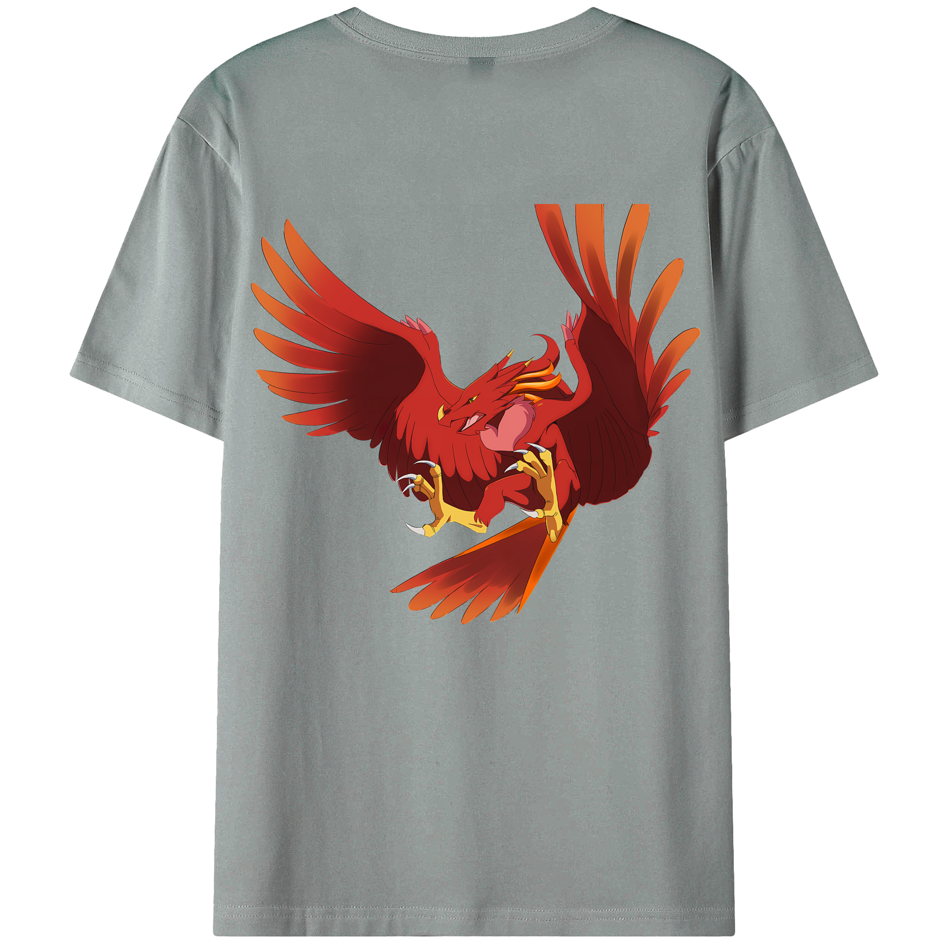 （画像用） Digimon デジタルモンスター/デジモン 綿100％ メンズ半袖Tシャツ（バックプリント） 通気性